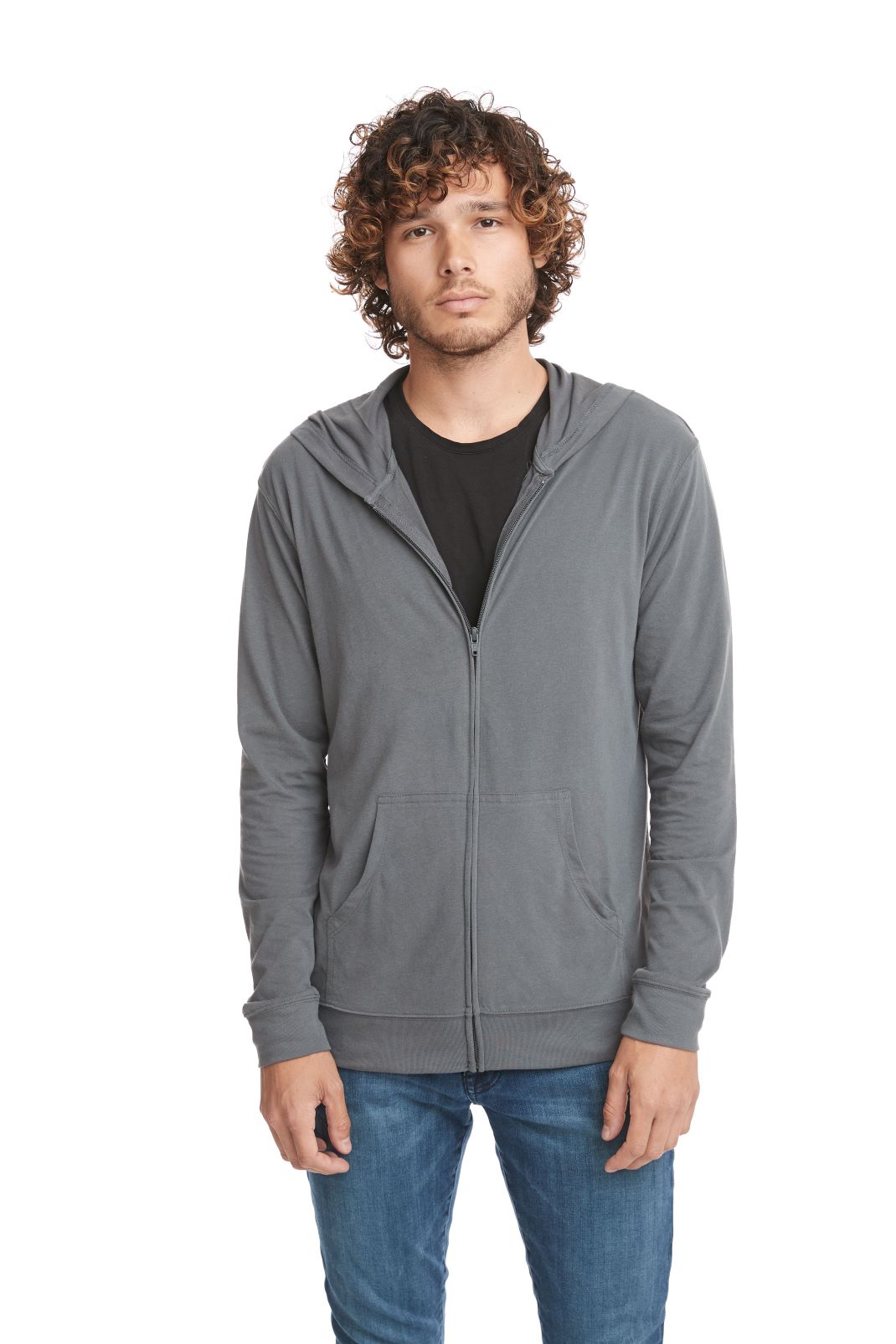 Gray zip hot sale up jacket